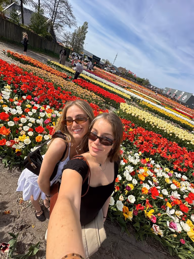 Students along the canals of Amsterdam