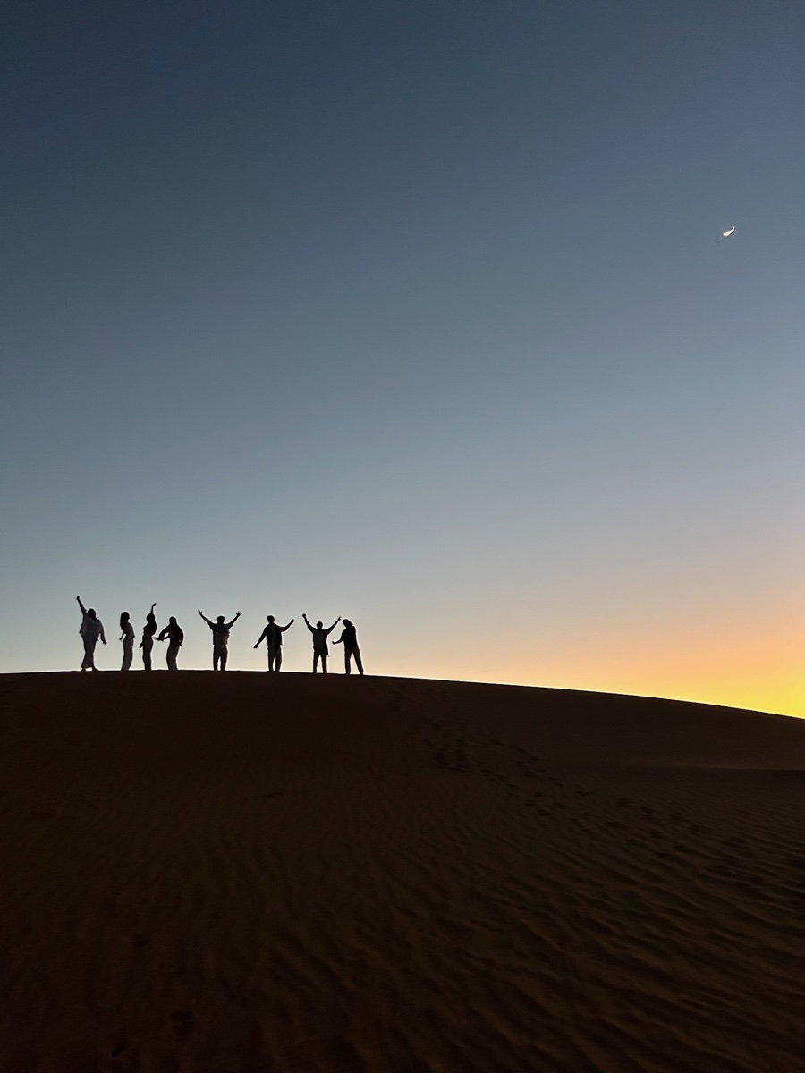 Starry night in the Moroccan Sahara desert